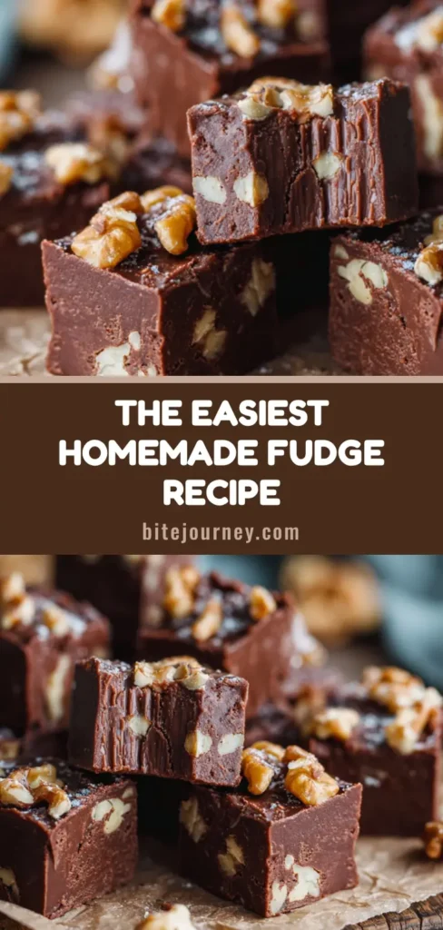 A close-up macro shot of neatly cut squares of rich, dark chocolate walnut fudge arranged casually on a piece of parchment paper. (Best Fudge Recipe)