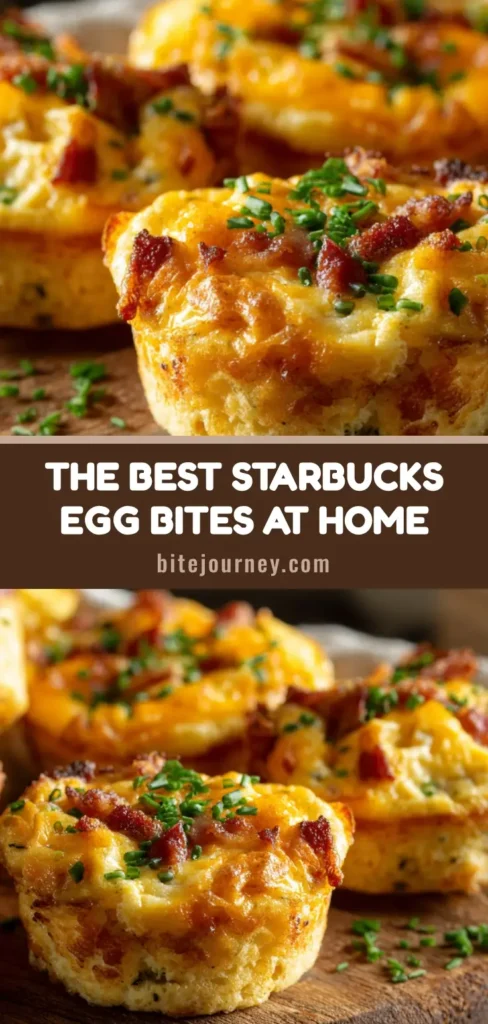 A close-up of a perfectly cooked copycat Starbucks Egg Bites Recipe, showing the fluffy texture, melted cheddar, and crispy bacon.