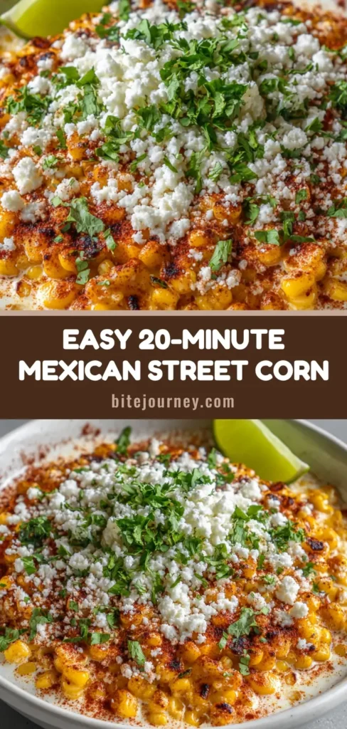 A handheld photo of a Mexican Street Corn Recipe served in a white bowl with chili powder and cilantro. (Mexican Street Corn Recipe)