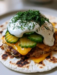 Smartphone photo of a single Dill Pickle Ranch Smash Chicken Taco showing charred tortilla spots and crispy chicken edges.