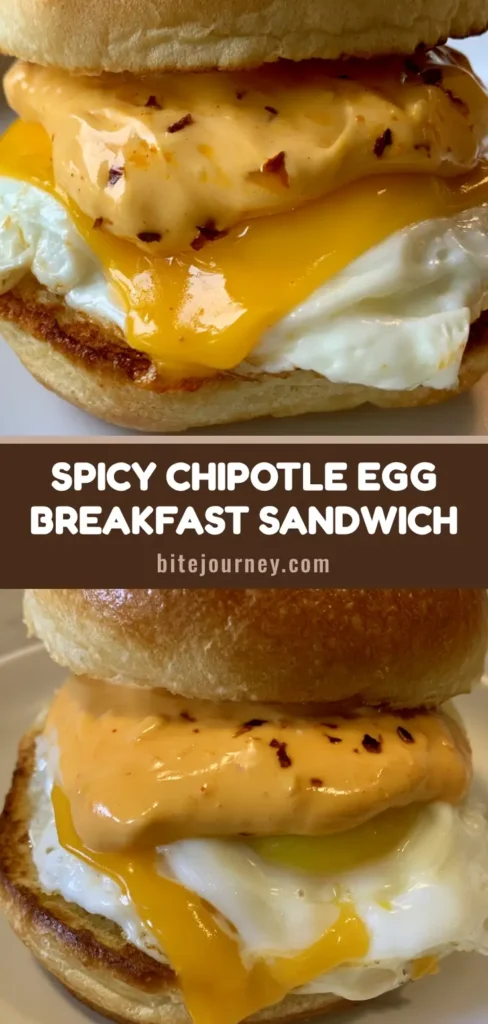 Chipotle Egg Breakfast Sandwich with Melted Sharp Cheddar 3 A handheld Chipotle Egg Breakfast Sandwich on a toasted brioche bun with melted yellow cheddar and orange chipotle mayo.