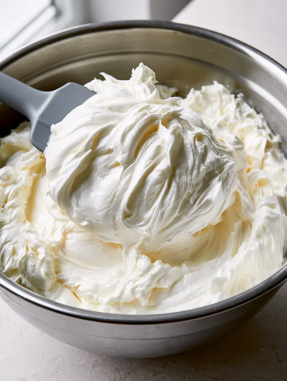 Swiss Meringue Buttercream Recipe: The Ultimate Silky Frosting Guide 3 Close-up of thick, glossy Swiss Meringue Buttercream in a stainless steel bowl with a gray spatula lifting a dollop. (Swiss Meringue Buttercream Recipe)
