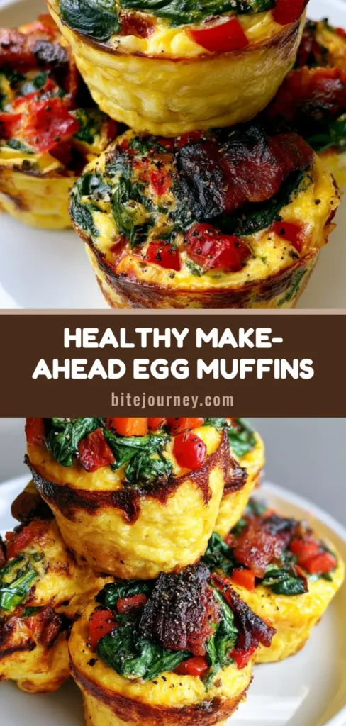 A tall stack of Meal Prep Egg Muffins with wilted spinach and crispy bacon crumbles on a white plate.