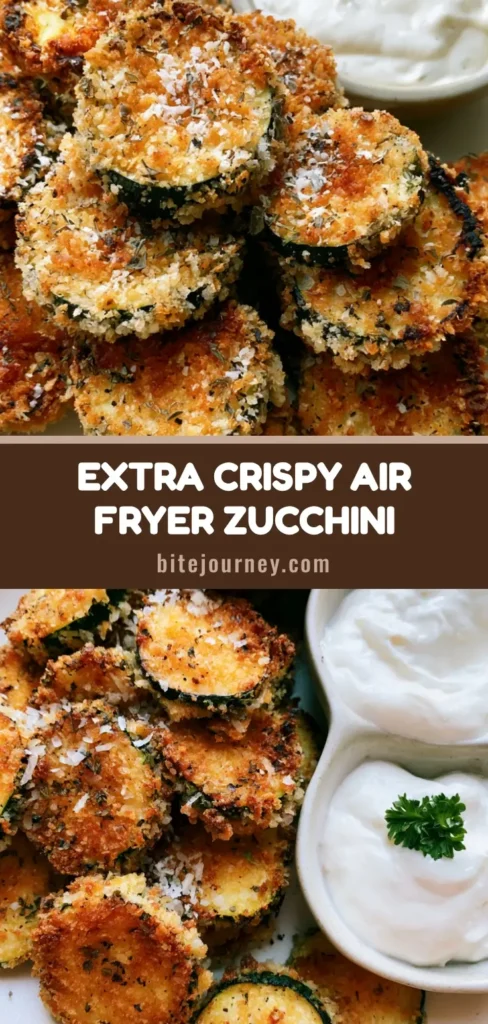 Air Fried Zucchini Bites: The Ultimate Crispy Garlic Parmesan Snack 4 A tall stack of crispy Air Fried Zucchini Bites on a white plate with garlic aioli and a parsley sprig.