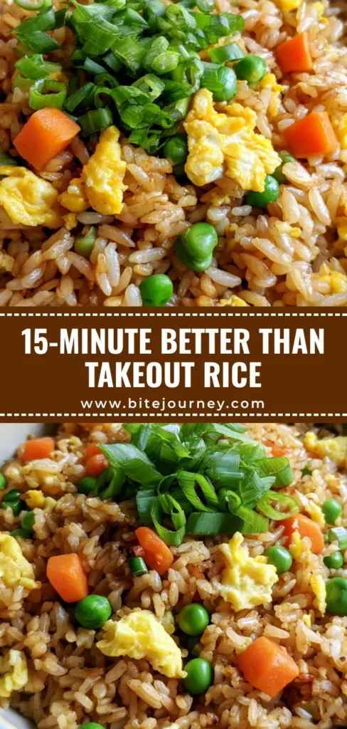 Egg Fried Rice Recipe: The Ultimate Guide to Restaurant-Quality Grains 3 A ceramic bowl filled with golden-brown Egg Fried Rice featuring fluffy egg curds, green peas, and diced carrots. (Egg Fried Rice Recipe)